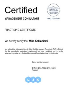 CMC -sertfikaatti - Mika Kallioniemi